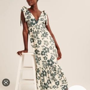 Tie-strap babydoll midaxi dress